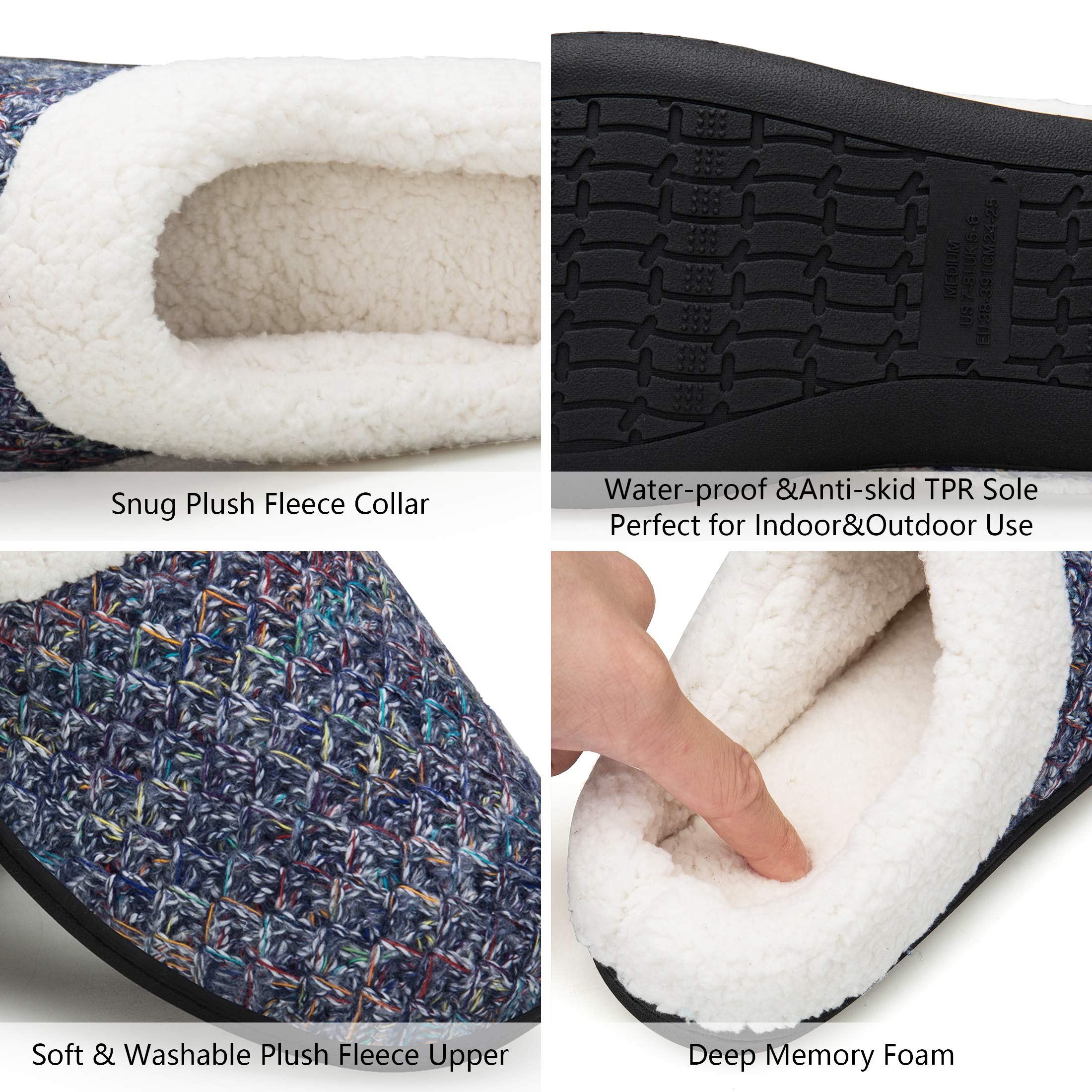 EAST LANDER Women’s Memory Foam House Slippers Washable Anti-Slip Slippers Indoor ShoesELMT002-W3-S