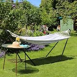 Harbour Housewares Garden Hammock Grey White Stripe 200cm Bed 80cm view 7