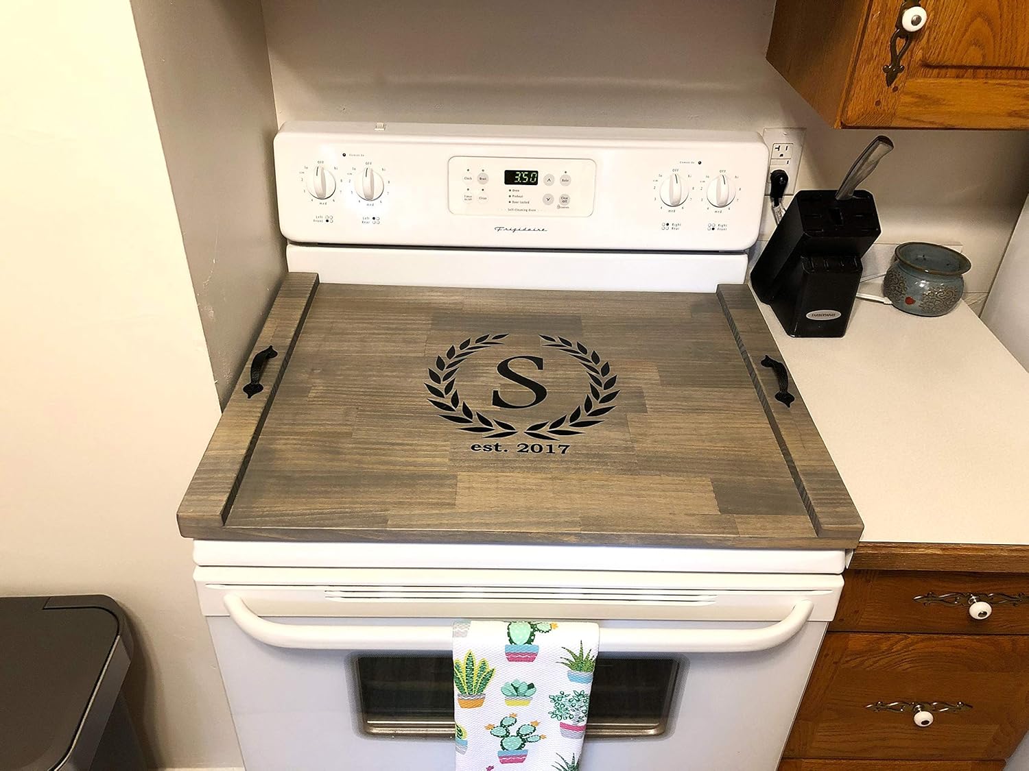 Amazon Com Rustic Stove Top Cover Wood Tray For Stove