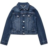 Calvin Klein Girls' Basic Jean Jacket, Stretch Denim With Button Closure, Casual Style
