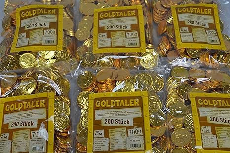 35 KG = 10000 STÜCK GOLDTALER;GOLDMÜNZEN;PIRATENGOLD;SCHOKOMÜNZEN;KAUBONBON;BONBONS;GOLDTALER ...