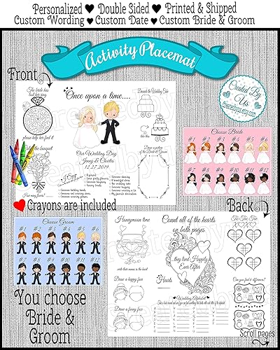 Amazon Com Custom Wedding Coloring Placemats Activity Mat Wedding
