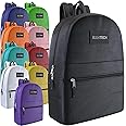 10 Pack Bulk Backpacks, Wholesale 17-Inch Lightweight Bookbags for Kids, Adults, School, Classroom, Travel, Gym Supplies with 1 Large, 1 Small Pocket, Perfect for Events, Corporate Bundles, Mix