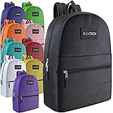 10 Pack Bulk Backpacks, Wholesale 17-Inch Lightweight Bookbags for Kids, Adults, School, Classroom, Travel, Gym Supplies with 1 Large, 1 Small Pocket, Perfect for Events, Corporate Bundles, Mix