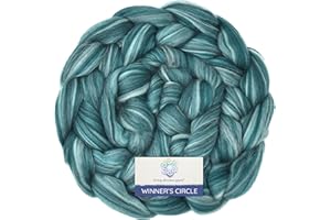 LIVING DREAMS YARN Winner's Circle Superfine Merino Fiber for Spinning & Felting. Super Soft Combed top roving in Stunning Color Blends, Loch Ness