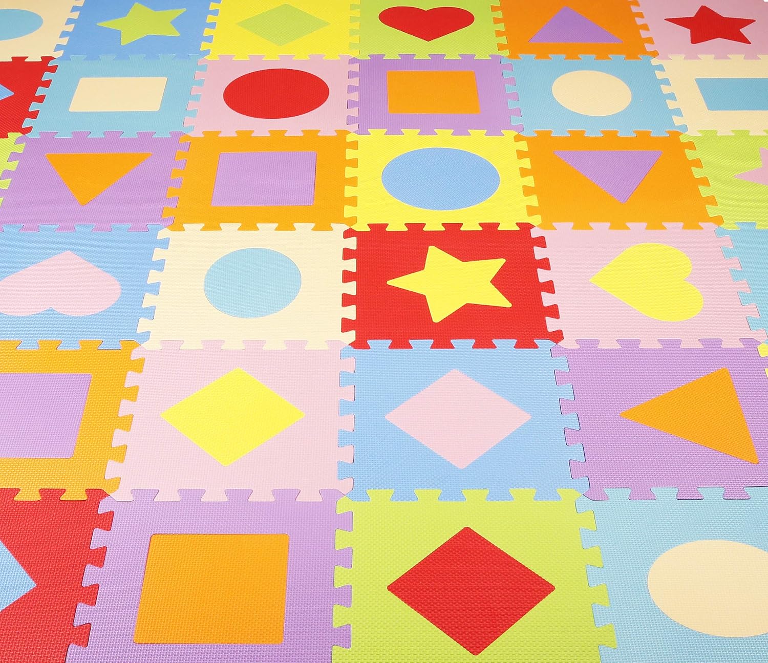 balancefrom kid's puzzle exercise play mat with eva foam interlocking tiles