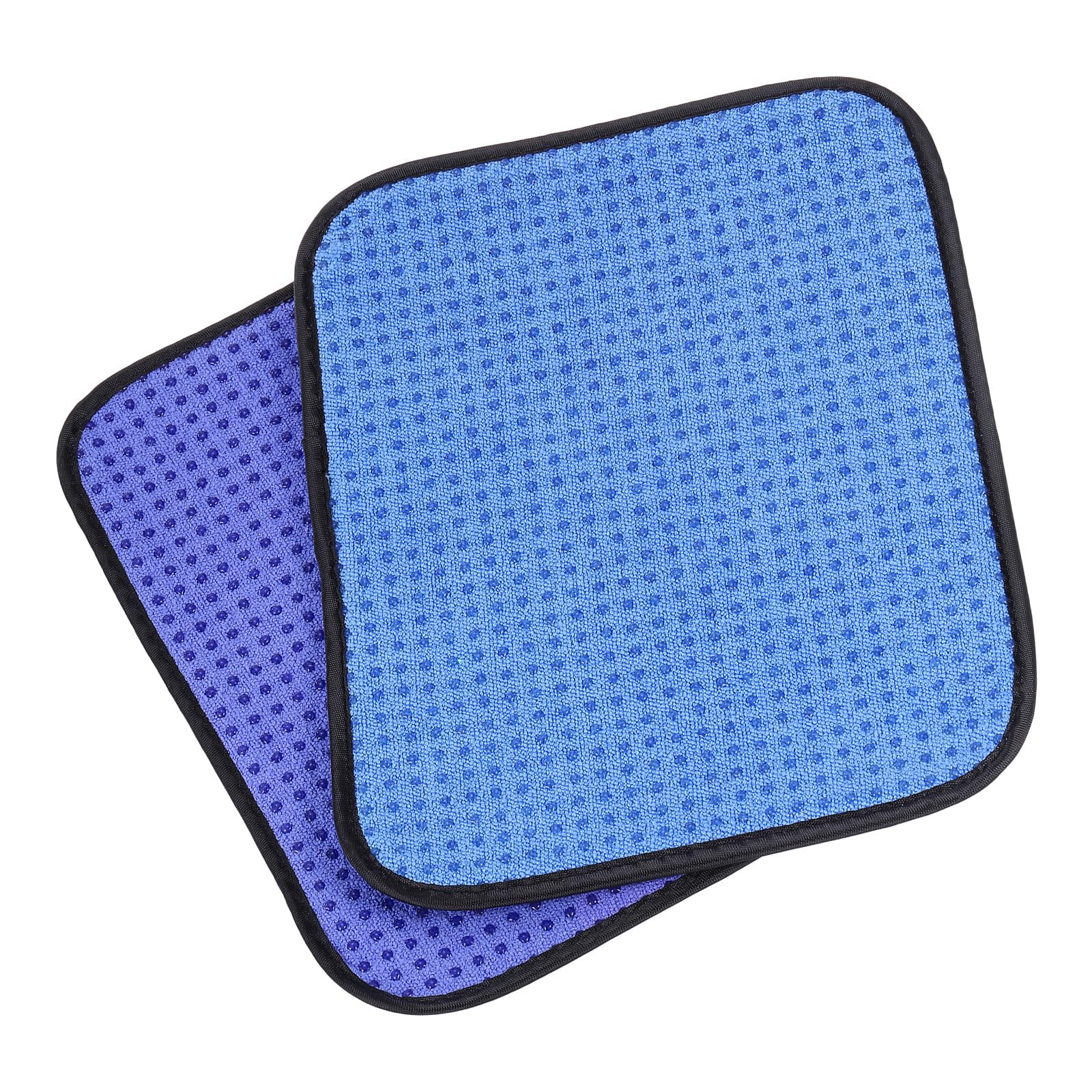 PATIKIL Microfiber Bowling Ball Shammy Pad 10" x 8", 2 Pack Bowling Ball Towel Cleaner Non-Slip Bowling Accessories for Men, Blue/Violet