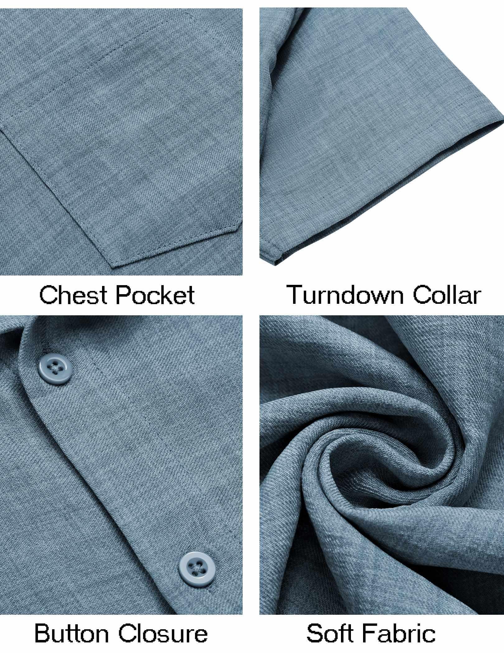 COOFANDY Mens Button Down Short Sleeve Shirt Casual Shirts Summer Beach Textured Shirts with Pocket