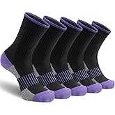 Gonii Women Socks Hiking Running Thick Cushion Athletic Crew Socks 5-Pair