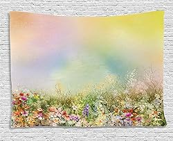 Ambesonne Flower Tapestry, Cosmos Daisy Cornflower