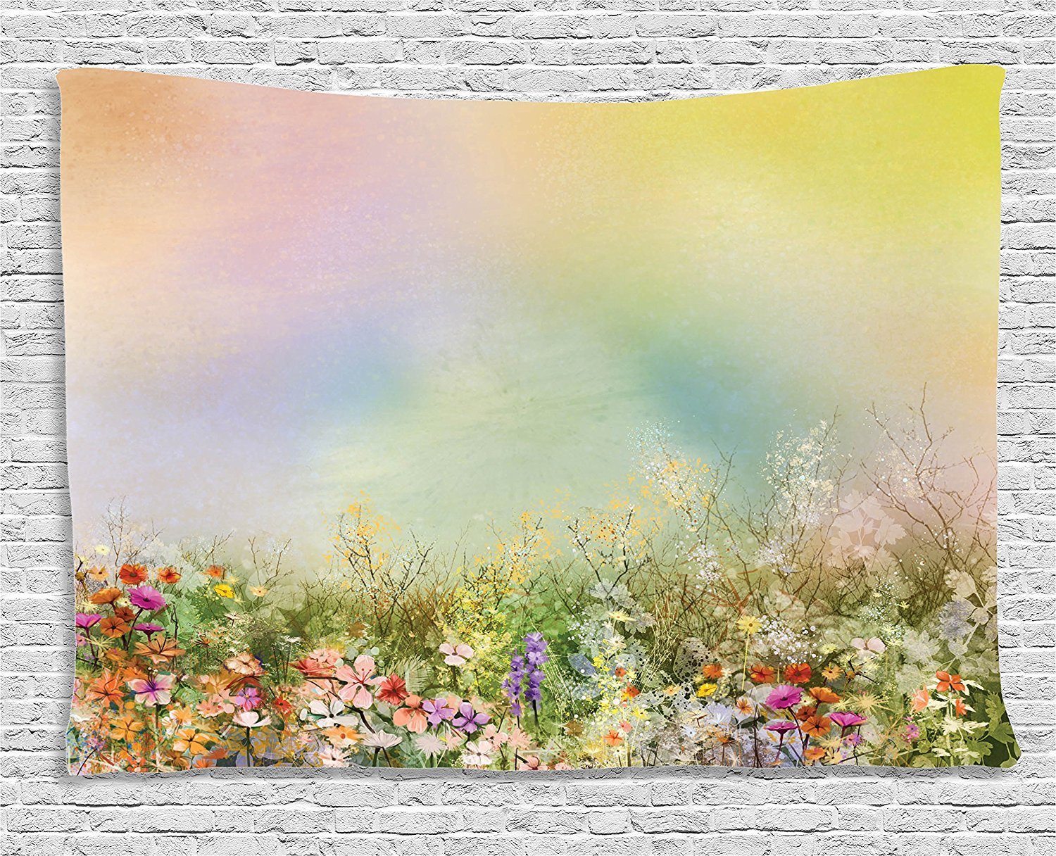 Ambesonne Flower Tapestry, Cosmos Daisy Cornflower