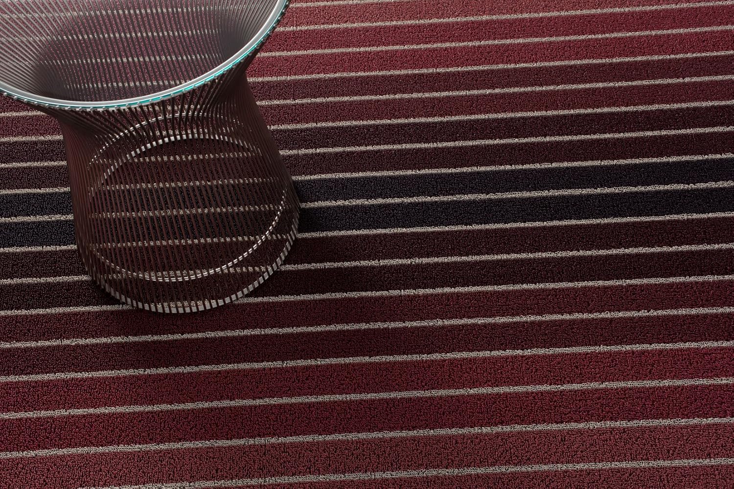 Chilewich Block Stripe Indoor/Outdoor Vinyl Shag Rug (18" x