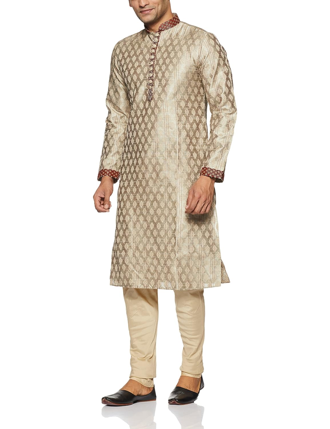 manu men's art silk kurta pyjama