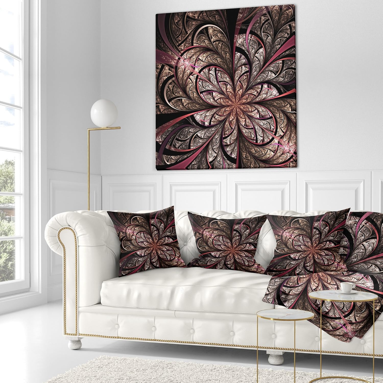 Designart CU119151818 Glowing Large Fractal Flower Design Floral