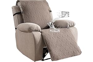 Genina Waterproof Oversized Recliner Chair Covers - 100% Protection, Non-Slip, Washable Recliner Slipcover for Larger Recliners, Kids & Pets Friendly【28'' /Taupe】