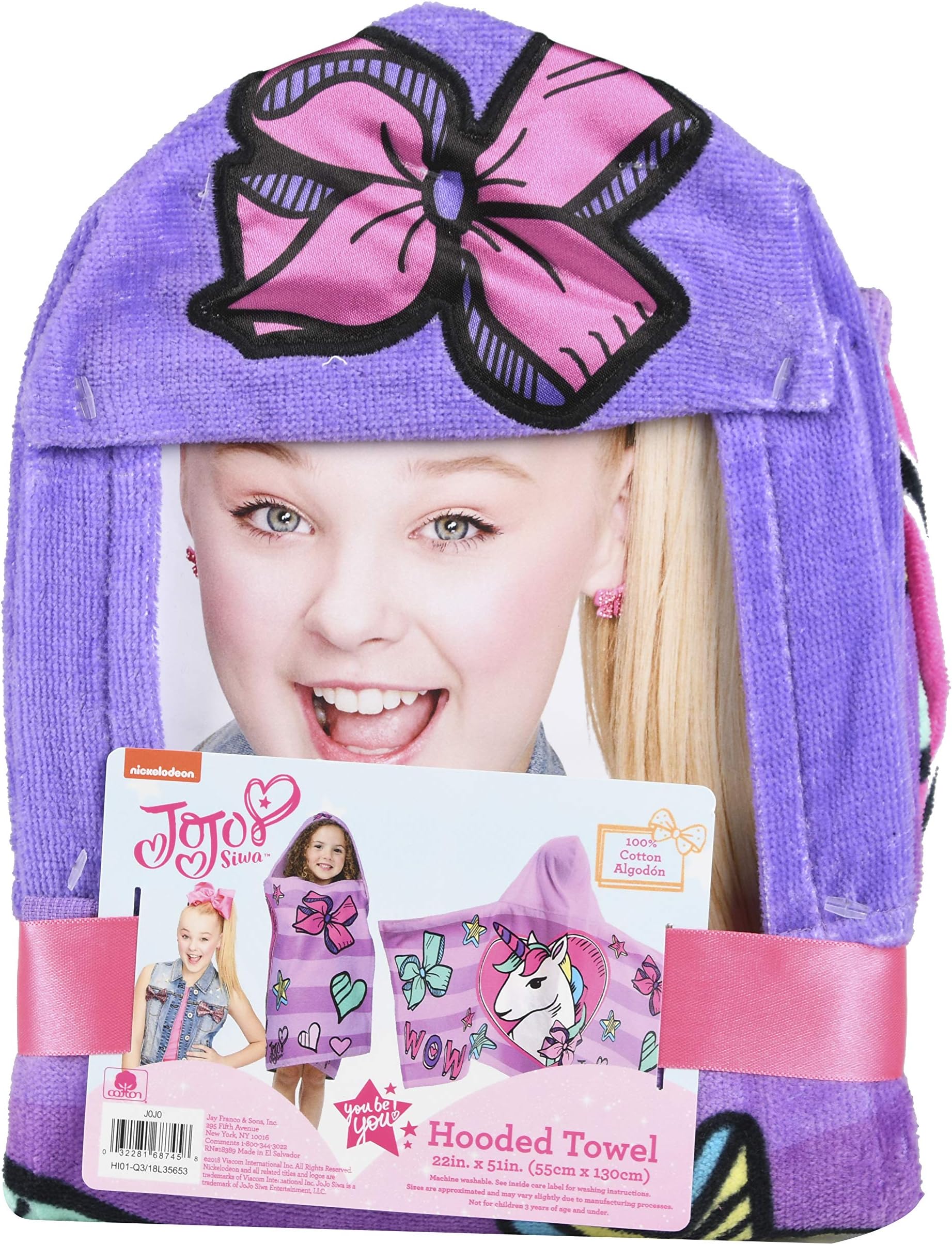 JoJo Siwa Unicorn Hooded Bath Towel