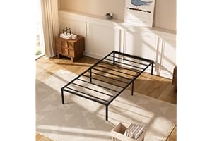 Jebosam Twin XL Bed Frame 2500 lbs Support Heavy Duty Platform Steel 14 inch XL Twin Bed Frame No Box Spring Needed Extra Long Easy to Assembly Non-Slip Noise Free Black Bed Frame Twin XL