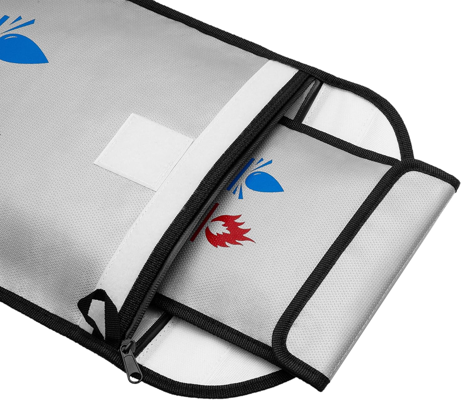 Fireproof Document Bag - 15"X11" Fireproof Safe Bag, 7"x9" Money Pouch Envelope, Non-Itchy Silicone Coated File Storage, Waterproof Document Holder, Money Bag with Zipper - - 