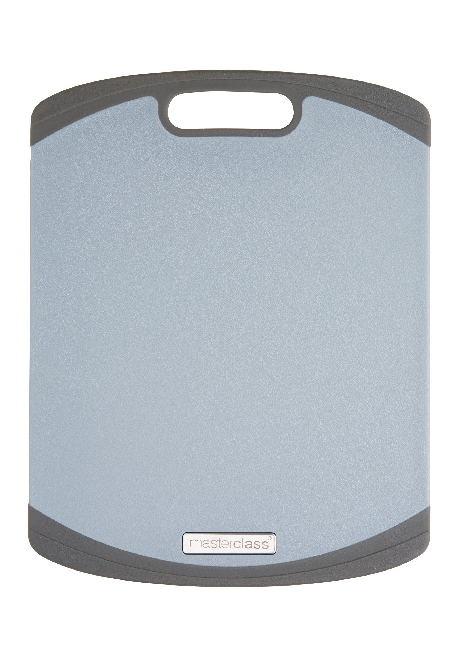 MasterClass Medium Non-Stick Anti-Slip Plastic Chopping Board, 36 x 28 cm (14" x 11"), Grey/Black
