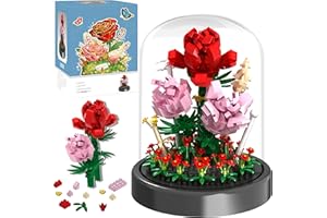 QIFUN Flower Bouquet Building Kit, 524 Pcs Mini Bricks Building Blocks Sets, Forever Rose Decorated Flower with Dust Cover, Womens Gifts for Christmas, Xmax Gifts Stocking Stuffers for Women Girlfriend Mom