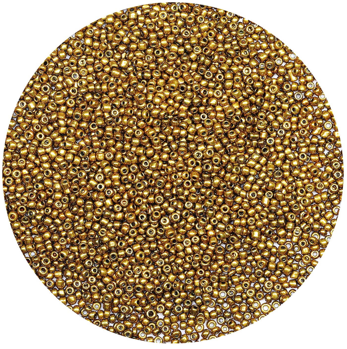 Bulk 2mm Golden Seed Beads for Jewelry Making 110 Grams About 9800pcs,12/0 Glass Craft Beads for Making Earrings, Bracelets, Pendants, Waist Jewelry, DIY Handmade（Golden）