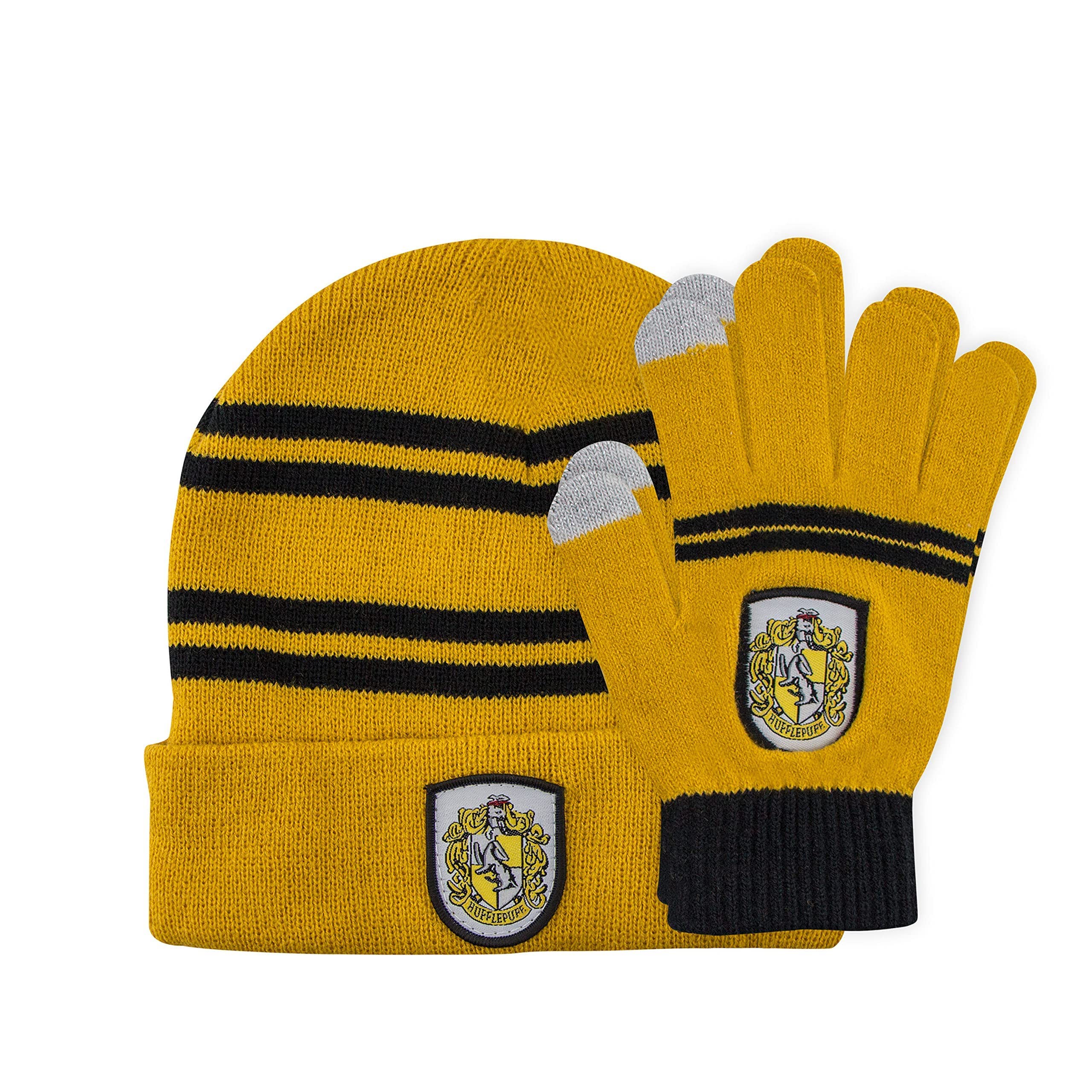 Cinereplicas - Harry Potter - Beanie and Gloves Set - Kids - Offcially licensed - Hufflepuff - Yellow & black