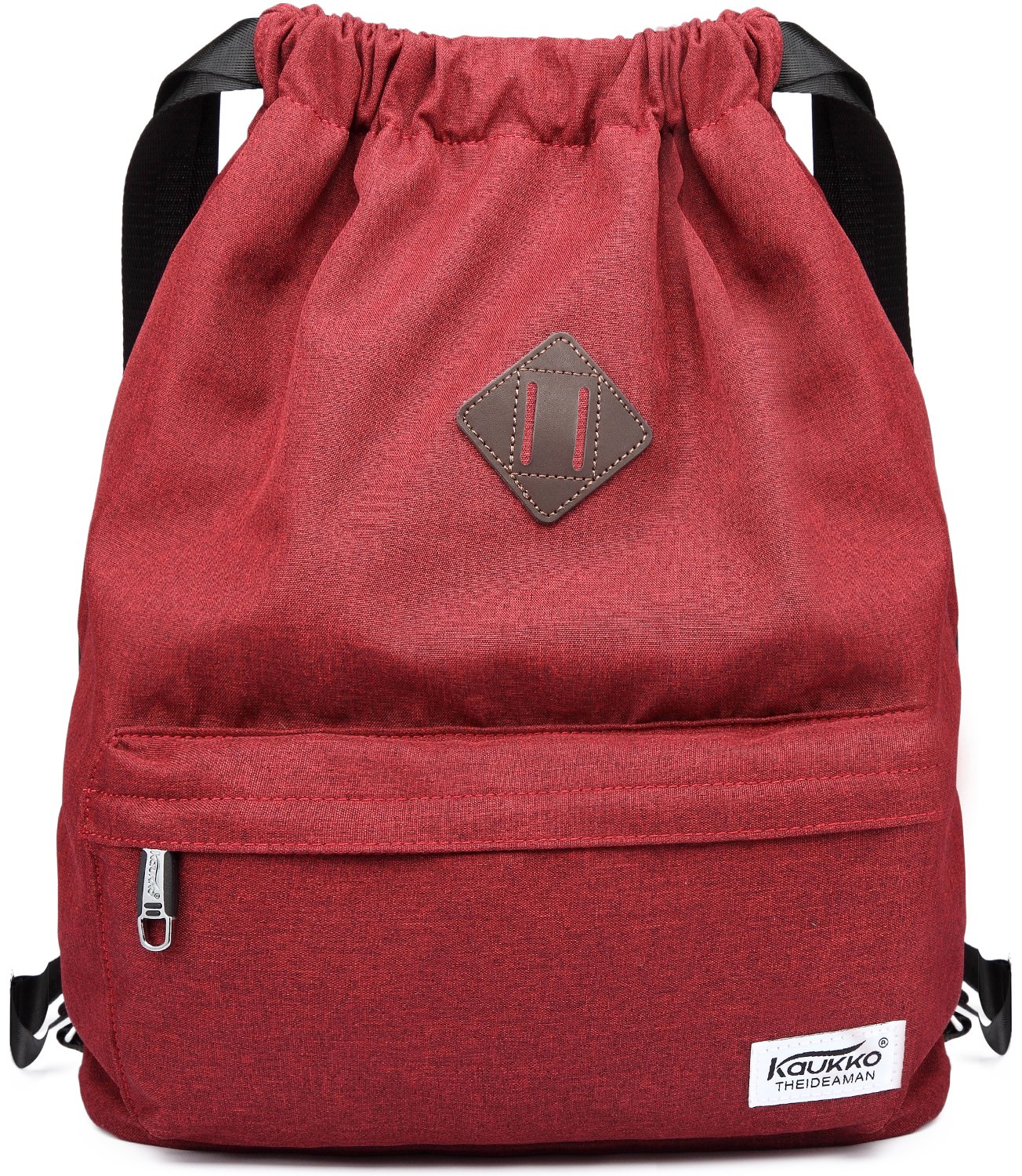 New Canvas Drawstring Gym Bag with Inner Pocket Sack School Bag Sports Backpack from KAUKKO