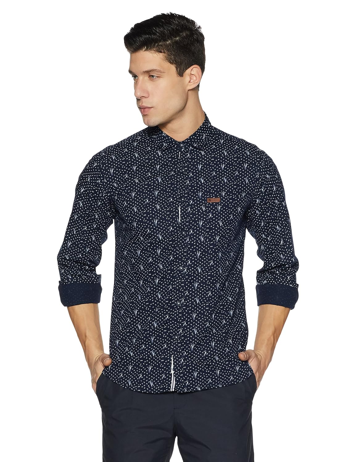 symbol amazon brand men's regular fit casual shirt