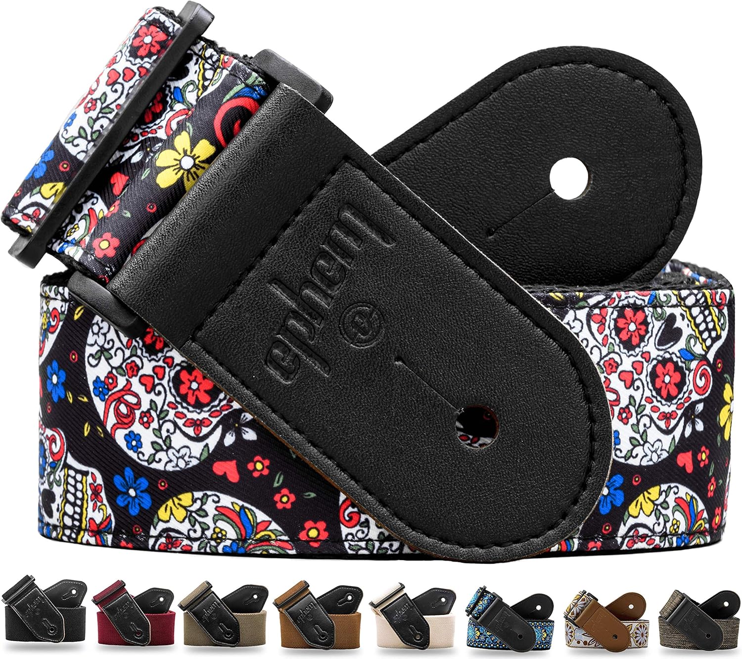 ephem Premium Gitarrengurt für EGitarre, Westerngitarre & Akustikgitarre Klassischer Gurt