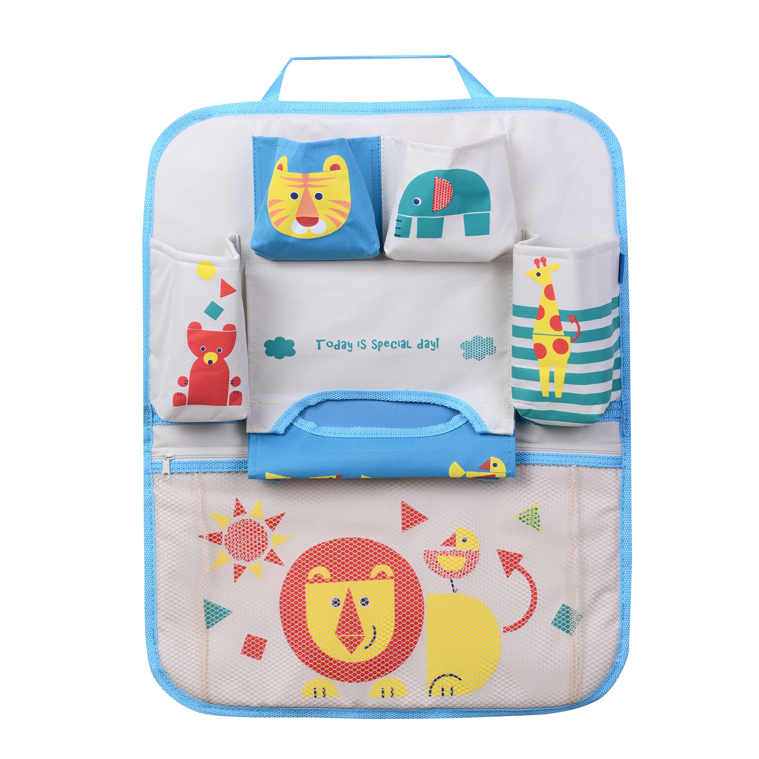 HomDSim Cartoon Car Seat Back Organizer Storage Bags Hanging Car Organizer Bags Pocket for Kids Children (Lion)