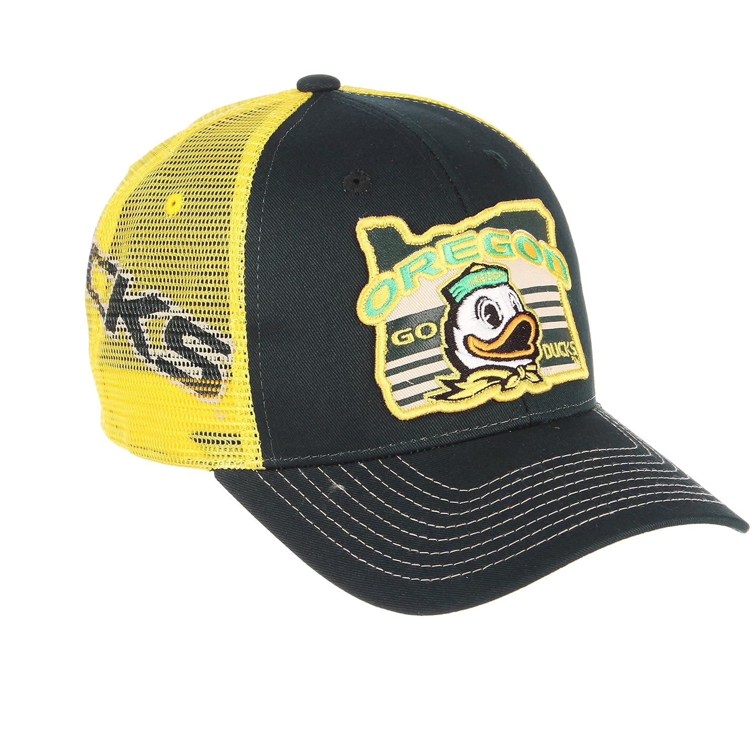 ZHATS NCAA Oregon Ducks Men's Interstate Trucker Cap Adjustable Forest Green