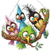 Four Birds Diamond Painting Kit for Adults, Acrylic Hanging Ornament | Special shaped rhinestones create a calming hands-on project for windows, doors, cozy spaces, and thoughtful gifts.