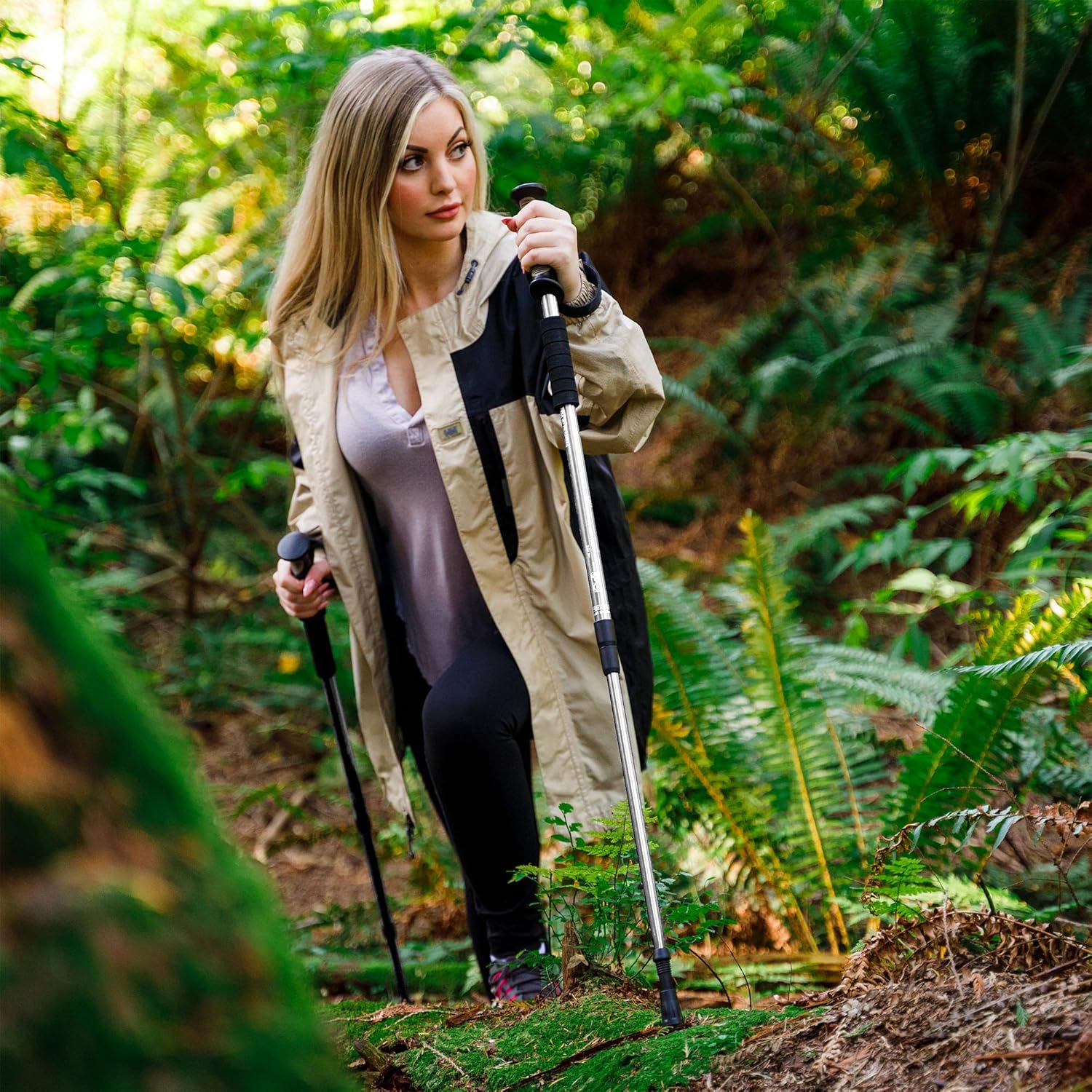 Bafx Products Trekking Walking Hiking Poles Adjustable for All Heights, Durable & Lightweight Aluminum : Sports & Outdoors