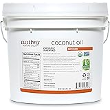 Nutiva Organic, Steam Refined Coconut Oil from non-GMO, Sustainably Farmed Coconuts, 128 Fl Oz (Pack of 1)