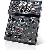 Pyle Mezclador de audio profesional inalámbrico para DJ, controlador de DJ Bluetooth de 3 canales, mezclador de sonido con in