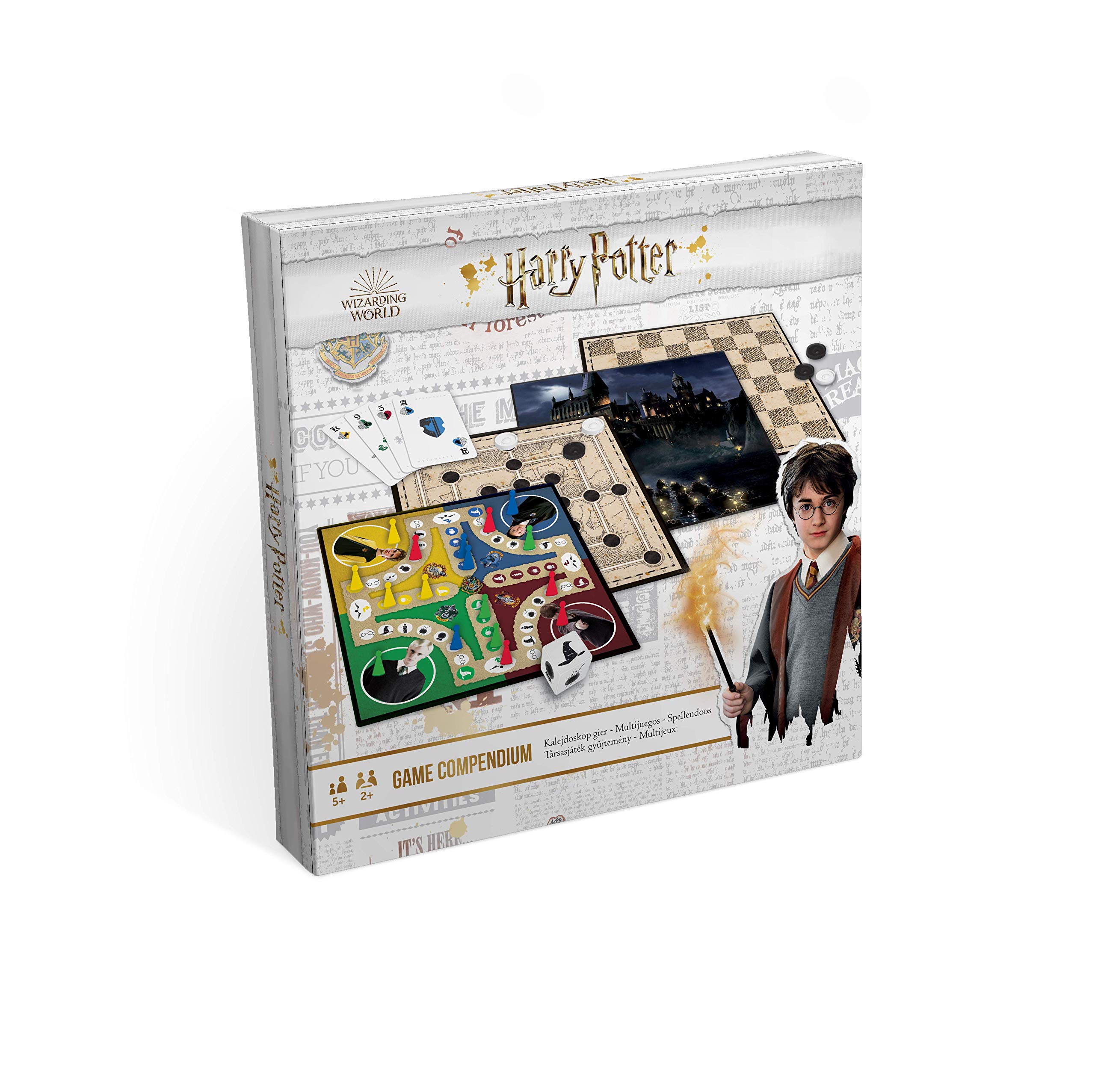 Cartamundi Harry Potter Games Compendium, Enjoy 35 Different Harry Potter Themed Board Games, Including Nine Men's Morris, Draughts, Ludo, Ladders, Great Gift For Kids Aged 5+