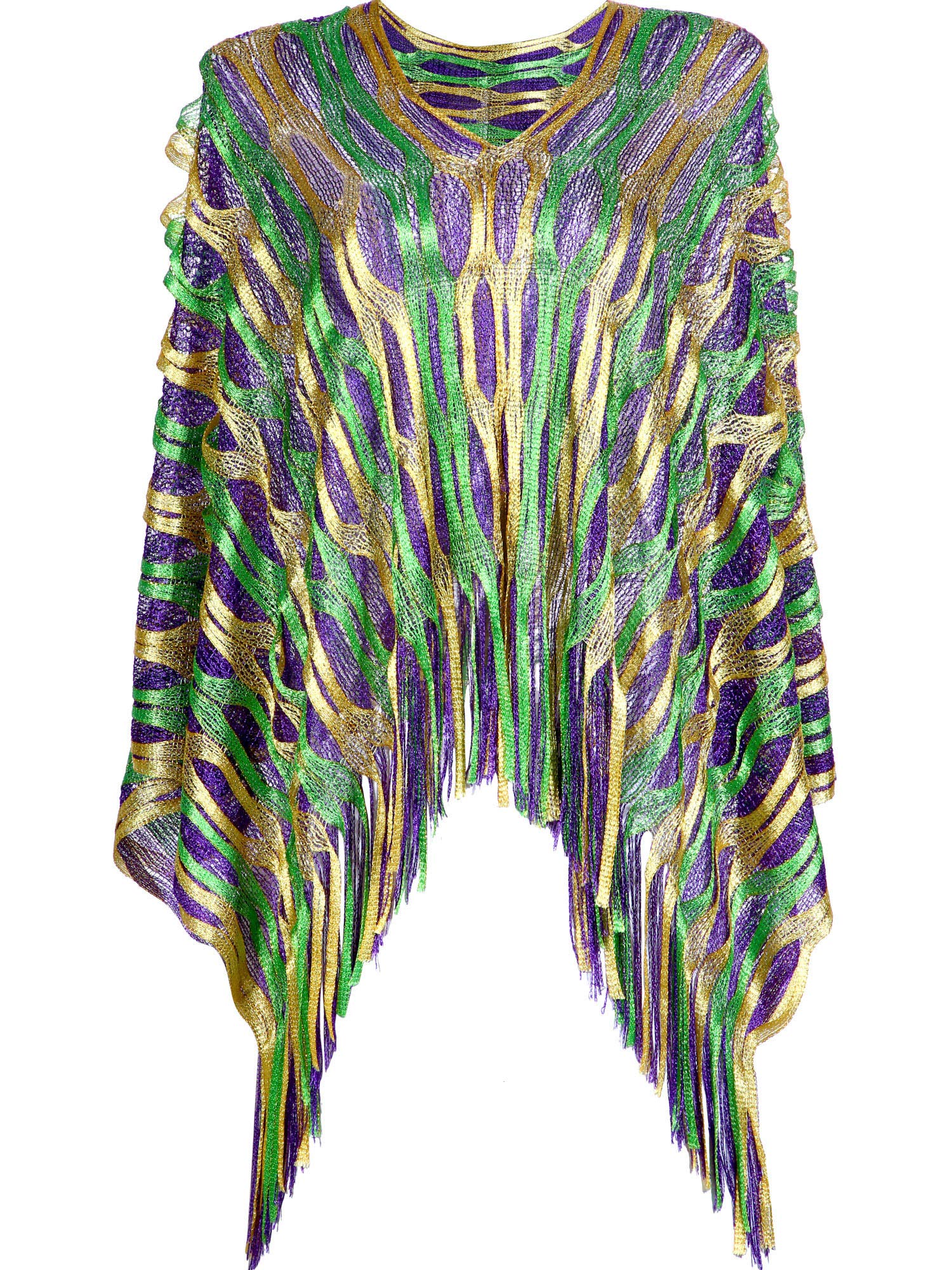 Photo 1 of Frienda Mardi Gras Outfit for Women Mardi Gras Poncho Scarf Shawl Costume Apparel Accessories Masquerade Party