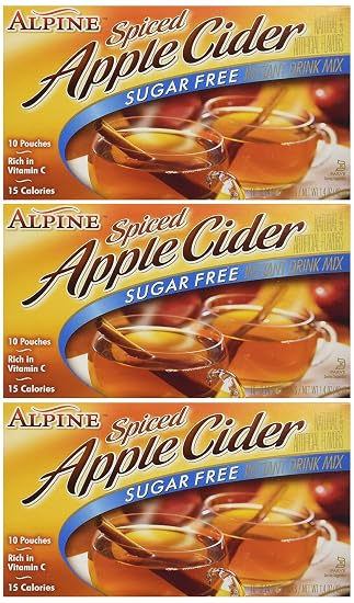 Amazon Com Alpine Spiced Cider Sugar Free Apple Flavored Drink Mix 1 4oz Box Pack Of 3 Grocery Gourmet Food