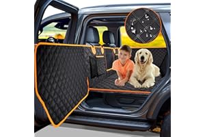 Twesync Dog Car Seat Cover for Back Seat, Hard Bottom Car Seat Cover for Dogs with Door Protectors, Waterproof Back Seat Extender for Dogs, Scratch-Resistant, Suitable for Cars