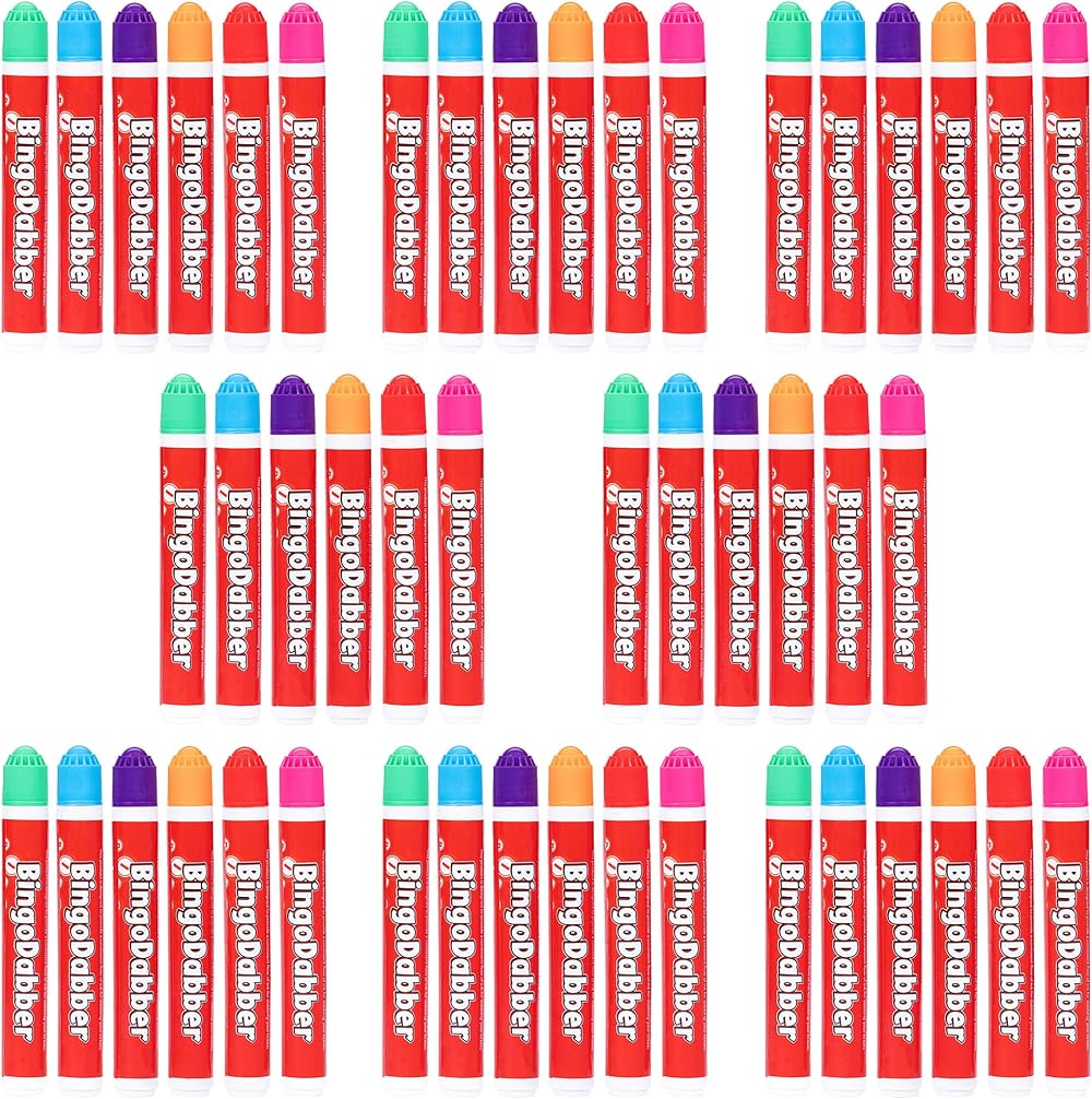 evelay Bingo Dabbers Markers Mixed Colours Pens Pack of 48