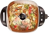 BELLA Electric Skillet Frying Pan with Glass Lid Copper 30x30 cm view 1