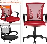 Yaheetech Ergonomic Mesh Office Chair with Adjustable Height Red view 8