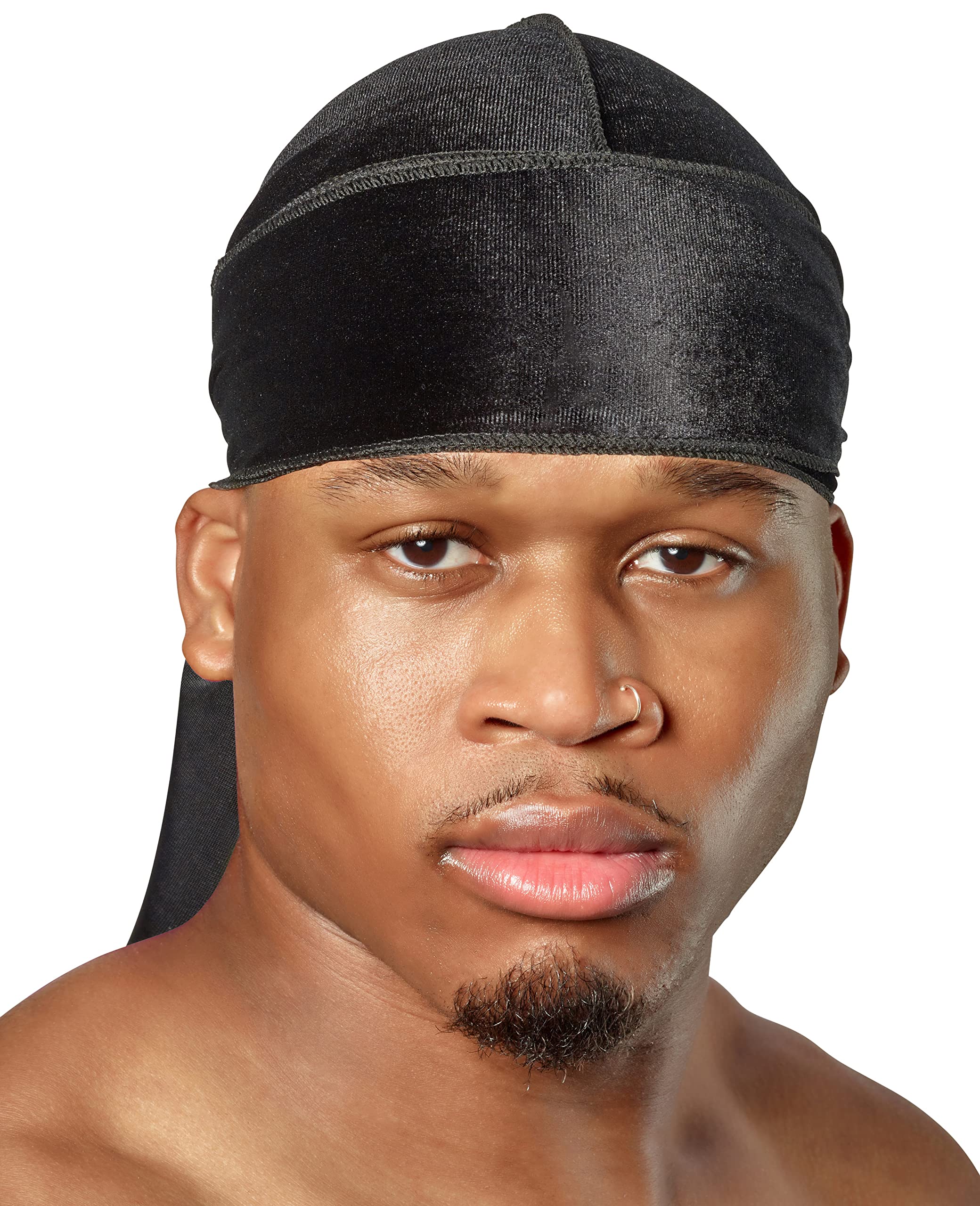 Shyne Velvet Durag - Black | Premium Velvet Durags for Men & Women | Perfect for 360 Waves, Braids & Locs | Wide & Long Tail | Ultra-Soft Silky Lined Velour | Black Owned Business