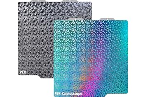 GOMENL Build Plate for Bambu Lab A1 Mini 3D Printer: PEI Build Plate Carbon PET Diamond PEO PEY Plate 3D Printing Accessories Textured Smooth Sheet Bed 184x184mm (Smooth PEO+PEK-Kaleidoscope)