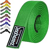 TARKOR BJJ Belt for Men & Women Brazilian Jiu Jitsu Belt with Ranking Stripes Sleeve Bar Kids Jiu Jitsu Gi Belt