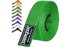 TARKOR BJJ Belt for Men & Women Brazilian Jiu Jitsu Belt with Ranking Stripes Sleeve Bar Kids Jiu Jitsu Gi Belt
