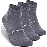 ZEAL WOOD 3 Pairs Mens Womens Merino Wool Ankle Athletic Socks Low Cut Running Golf Tennis Hiking Socks Quarter