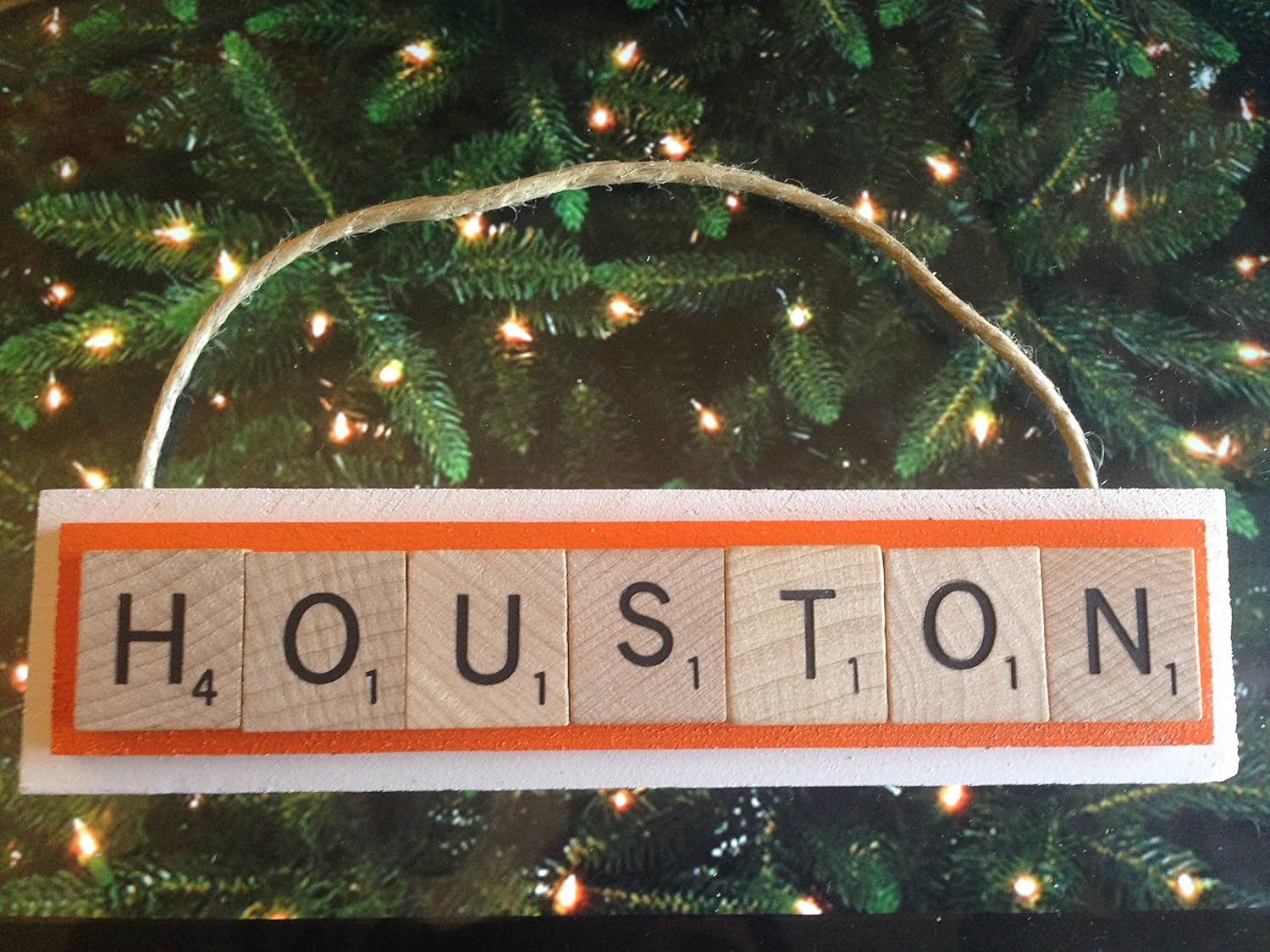 DASH Houston Soccer MLS Christmas Ornament Scrabble Tiles