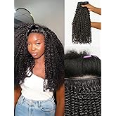 LUVME Invisible Kinky Curly Clip in Hair Extensions Real Human Hair for Women, 2 Pack 16 Inch 220g 12Pcs, Remy Hair Clip Ins, Invisible Clip Ins for Daily Wear & Special Occasions