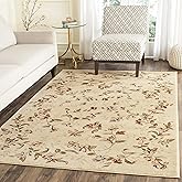 SAFAVIEH Lyndhurst Collection Area Rug - 5'3" x 7'6", Beige, Traditional Floral Design, Non-Shedding & Easy Care, Ideal for H